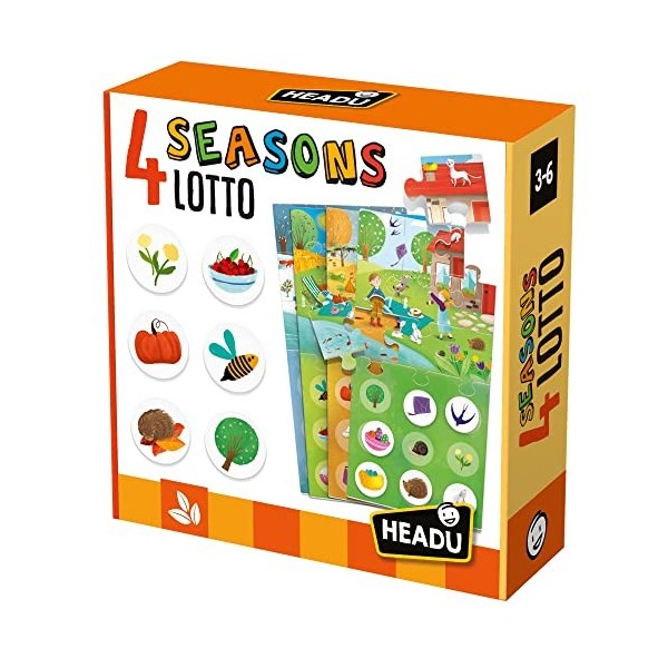 Headu- Italy 4 Seasons Lotto, Jeu éducatif 3-6 Ans, MU53672, Multicolore