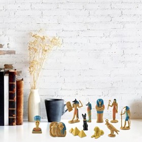 Hztyyier Ensembles de Jouets Modèles de LÉgypte Ancienne, Ensemble de Figurines égyptiennes 12PCS Décorations de Fête égypti