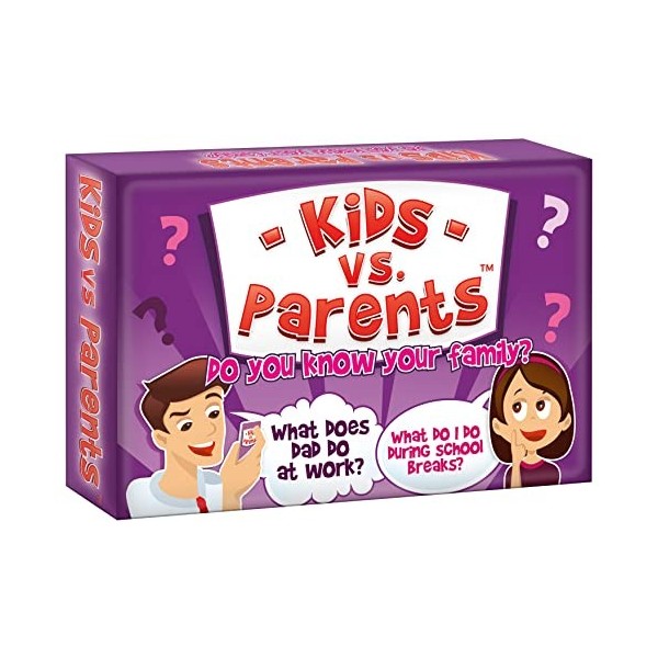 Quiz pour enfants contre les parents - Jeux de cartes amusants pour enfants - Jeux de fête pour la famille - Connaissez-vous 