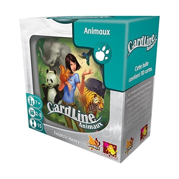 Asmodee - CARANIM01 - Cardline Animaux - Version Mtal - Jeu Enfants