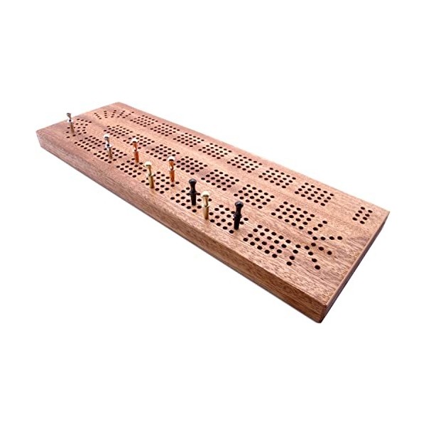 Planche de cribbage continue en bois dur britannique à 4 pistes