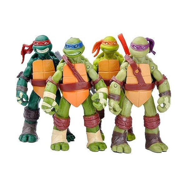 4 pièces Turtles Action Figures Set Figures Teenage Mutant 12cm, Figurines Anime  Personnage Danime pour la Collection dann