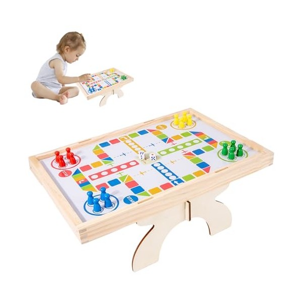 Shichangda Jeu de Baby-Foot,Jeu déchecs Volants de Table en Bois pour 2 Joueurs | Jeux de société pour pour Aire de Jeux, Ch