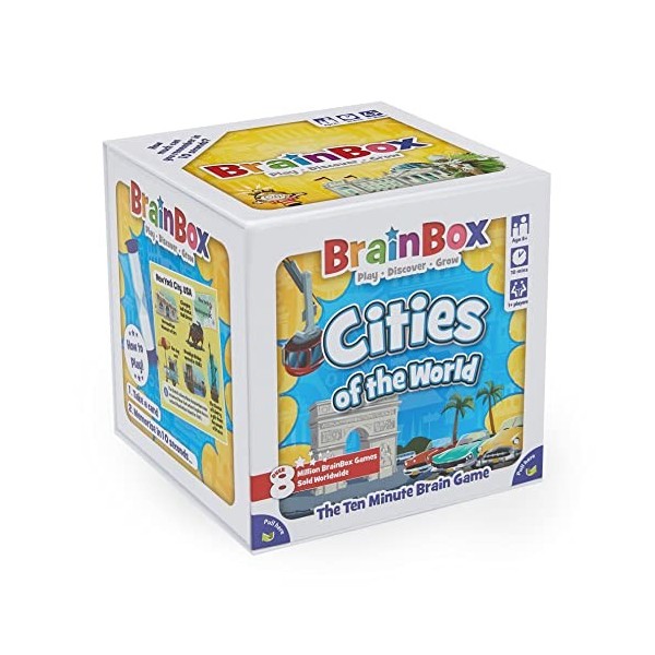 Brainbox Cities Refresh 2022 , Card Game, Ages 8+, 1+ Players, 10 Minutes Playing Time GREG124444 