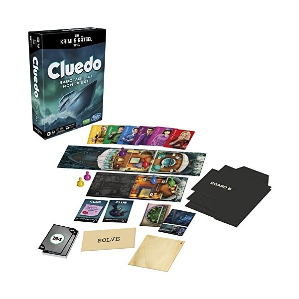 Hasbro Gaming Cluedo Jeu de société Sabotage en Haute mer, Jeu de Crime et de Puzzle Cluedo, Jeu Familial coopératif, Jeu de 