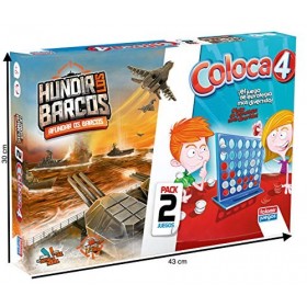 FALOMIR 646389&nbsp;Pack de Jeux Puissance 4 et Couler Les Bateaux français Non Garanti 