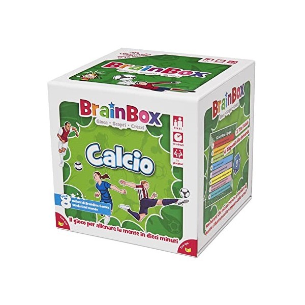 Asmodee - BrainBox: Football, Jeu pour Apprendre et Former lesprit, 1+ Joueurs, 8+ Ans, Ed. en Italien, G1-13909