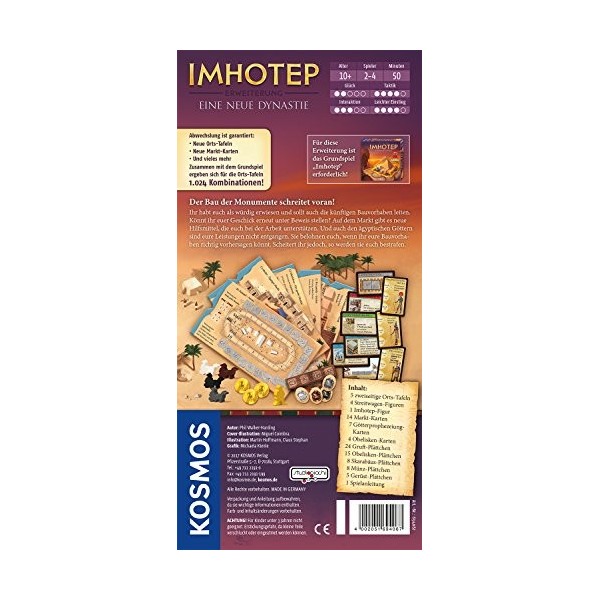 Kosmos - Jeu de société Imhotep - 694272 - 2 Joueurs