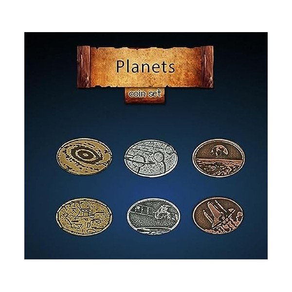 Drawlab Entertainment- Planets Coin Set 24 Stück Marchandises, DRW52237