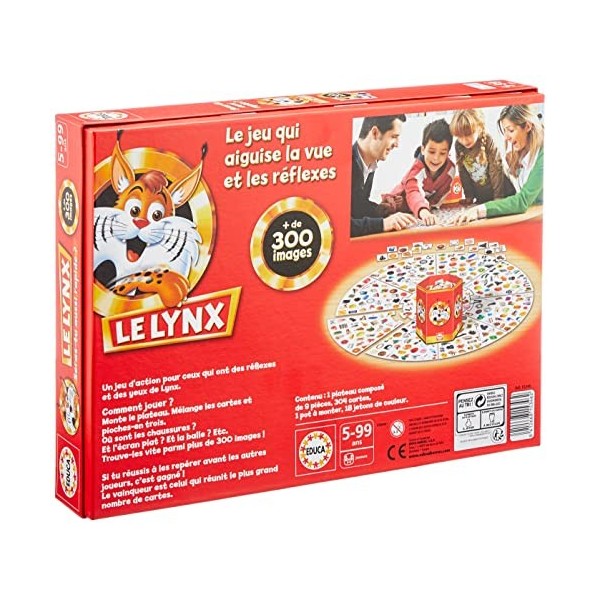 Educa - Le Lynx 300 Images Jeu de Societé | Renforce la memoire visuelle et Les réflexes, Plus 5 Ans 15346 