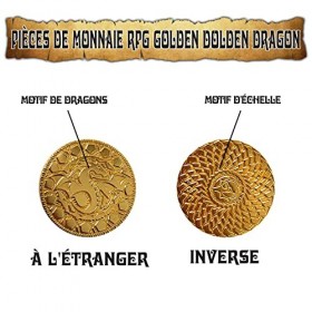 Byhoo Lot de 50 pièces d’Or en métal Donjons et Dragons et Une Pochette en Cuir, Accessoire Fantastique, rétro et médiéval po