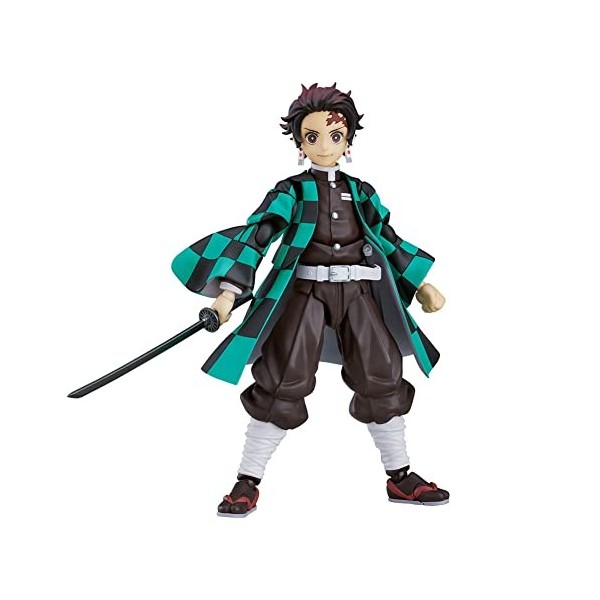 Jaycheen Kamado Tanjiro Figurine daction version Q Visage changeable Figurine mobile Jouet avec accessoires Anime Personnage