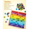 Coogam Bois Math Hundred Board 1-100 Chiffres Apprentissage Jouets éducatifs Coloré Montessori Comptage Jeu de Société pour P
