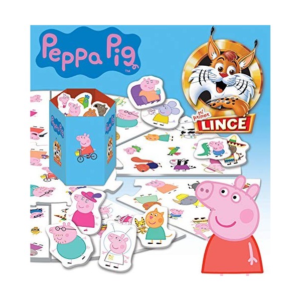 Educa - Lynx Peppa Pig 70 Images, Jeu de Table pour Enfants, améliore Les réflexes et lacuité visuelle des Enfants et des Fi