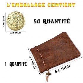 Byhoo Ensemble de pièces de Monnaie en métal Byhoo Dungeons and Dragons Fantasy Game avec Sac en Cuir, jetons de Jeu, trésor 