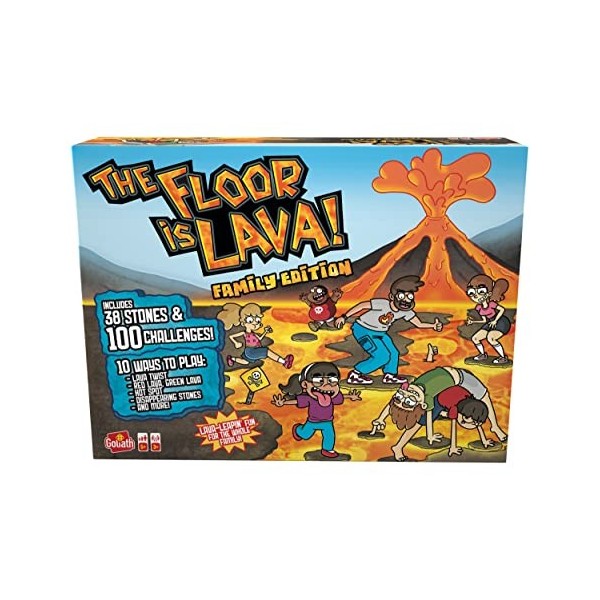 Goliath - The Floor is Lava - Le Sol Est De La Lave - Edition Famille - Jeu De Société Fun - Jeu Familial Interactif - 10 Jeu