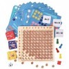 Tableau de Multiplication Montessori Enfant,Jeu de Plateau de Multiplication en Bois,2 in 1 Planche de Multiplication et Dad