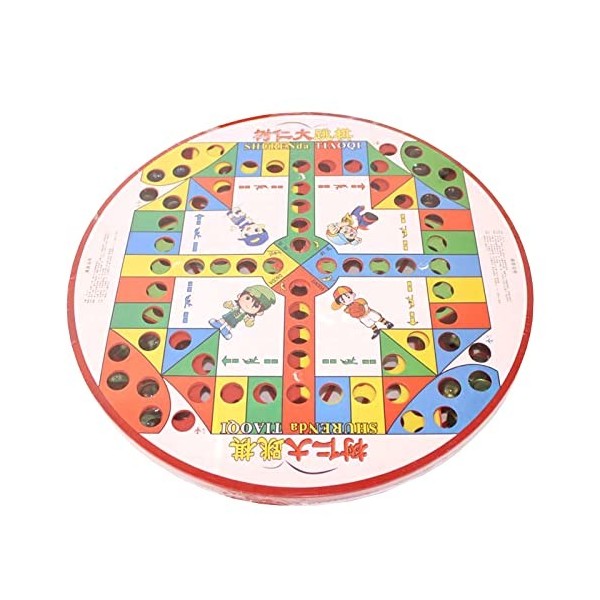 Chinese Checkers Jeu de stratégie FAMILIO-avec Plateau de Jeu de Rangement Rond adapté aux Jouets éducatifs pour Enfants aux 