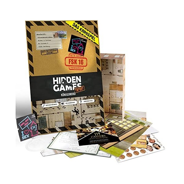 Hidden Games Tatort Königsmord - Jeu d’enquête policière – Jeu d’escape room pour débutants – Contenu pour adultes – Pour 1 à