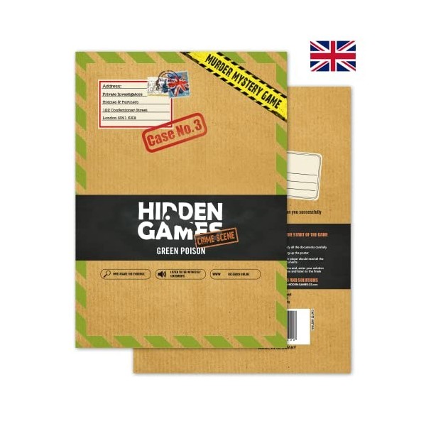 Hidden Games Crime Scene Case No. 3 – Green Poison – British UK – Realistic Crime Scene Game, exciting Detective Game, Escape