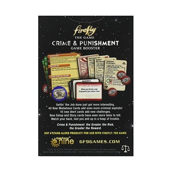 Battlefront Miniatures GF9FIR21 Firefly Crime and Punishment Booster Jeu de société Multicolore