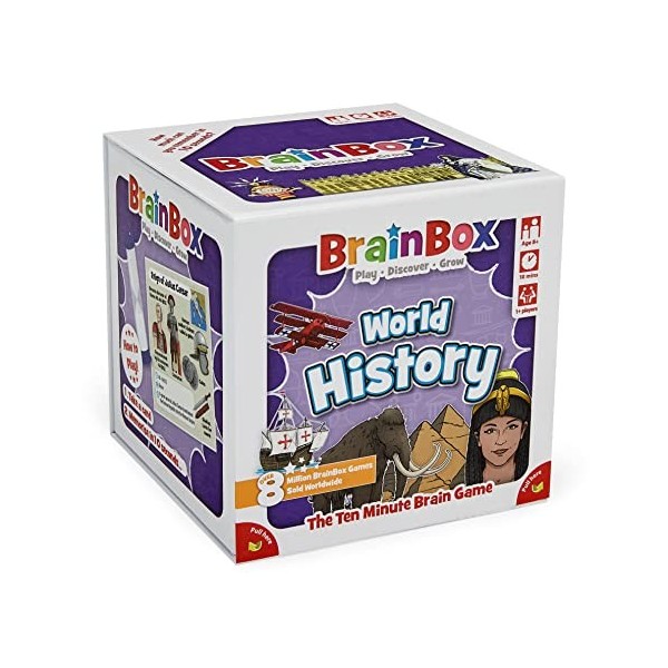 Brainbox World History Refresh 2022 Card Game Ages 8+ 1+ Players 10 Minutes Playing Time, GREG124417