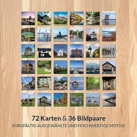 Starnberger Spiele - Jeu de mémos Ammersee - Jeu familial - Cadeau pour les amateurs de mer - Avec 36 superbes motifs de la r