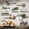 deAO Jouets De Combat Militaires,Soldats Militaires Jouets,avec 4 Figurines De Soldats Et 6 Modèles De Véhicules Militaires,K