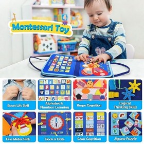 Busy Board for Toddlers, Sensory Activity Board for Preschool Learning for Boy and Girl