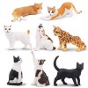 toymany Lot de 8 Figurines danimaux, Jouet pour Chat, Figurines de Chat, Figurines de Petits Animaux, Ornements, Chatons Min