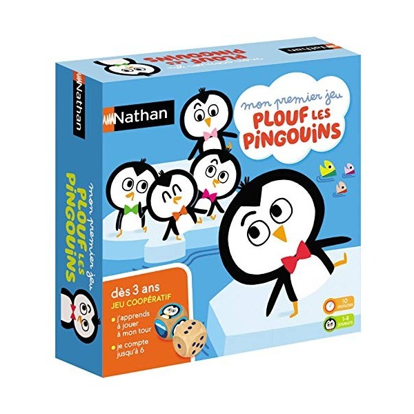 Nathan - Mon Premier Jeu Plouf Les Pingouins - Jeu Coopératif - Je compte jusquà 6 - A Jouer Seul ou en Famille - Se Joue de