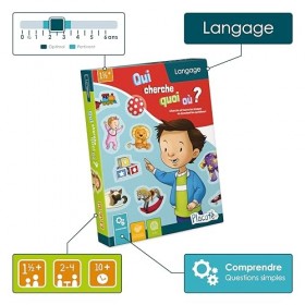 Placote – Qui cherche quoi où – Jeu éducatif – Jeu d’apprentissage pour le développement du langage – Cherche et trouve pour 