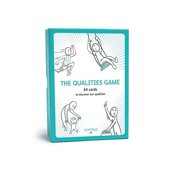 Comitys | The Qualities Game | 64 flashcards and 256 Qualities | Non-Violent Communication Teaching Tool | Build Self-Esteem