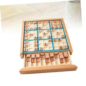 Totority Nombre Place Puzzle en Bois Bois Sudoku Ensemble Complet Sudoku Un Jour Jouets Éducatifs pour Enfants Puzzles pour E