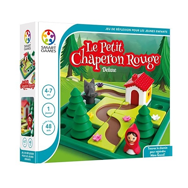 SmartGames - Le Petit Chaperon Rouge - Jeu de Réflexion - Trouvez le Chemin Pour Rejoindre Mère Grand - Livre de Conte Illust