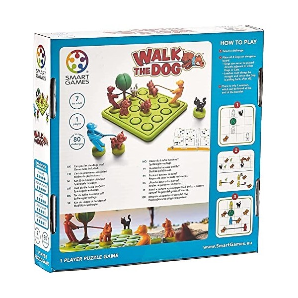 Smart Games - Walk The Dog, Puzzle Game with 80 Challenges, 7+ Years