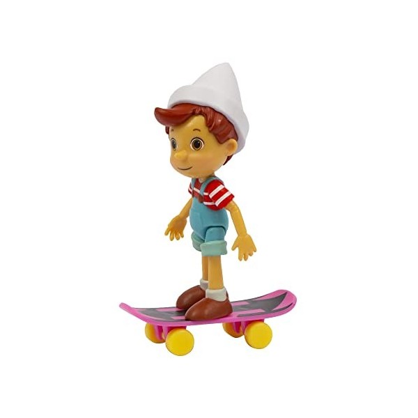 Giochi Preziosi Pinocchio and Friends Pinocchio Figurine daction et Accessoire de Skateboard, Excellent Cadeau pour Les Enfa