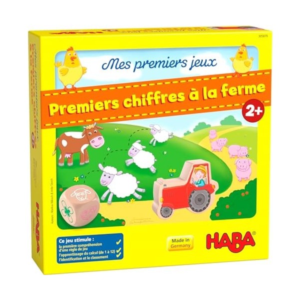 HABA - Mes premiers jeux – Premiers chiffres à la ferme - 305879 - Apprendre à compter - 2 ans et plus