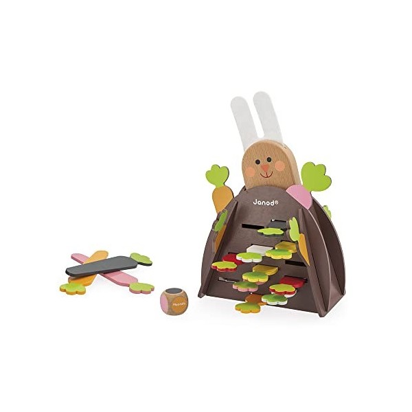 Janod - Magic Carrot - Jeu de Société Enfant - Jeu dAdresse et de Stratégie - Jouet en Bois - Apprentissage des Couleurs - 2