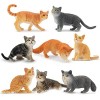 toymany Figurines danimaux de Chat, Figurines de Chat, Figurines de Petits Animaux, Ornements en Plastique, Chat Miniature p