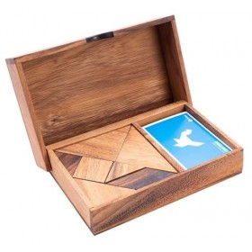 Engelhart - 350100 - Double Tangram en Bois - Jeu en Bois écologique - 1 et 2 Joueurs - Dimensions : 4 x 19,2 x 12,5 cm - 4 A