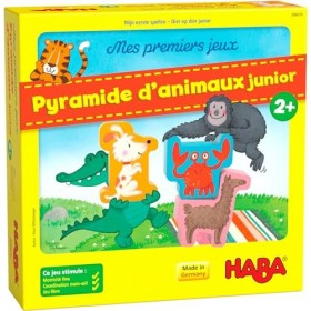 HABA - Mes Premiers Jeux – Pyramide d’Animaux Junior - Jeu de société - Jeu dadresse et dempilement - 2 Ans et Plus - 30607