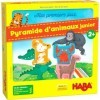 HABA - Mes Premiers Jeux – Pyramide d’Animaux Junior - Jeu de société - Jeu dadresse et dempilement - 2 Ans et Plus - 30607