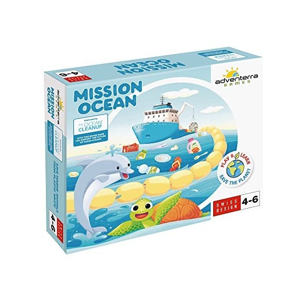 Adventerra Games, Mission Ocean, Jeu de Société pour Enfants de 4 à 6 Ans, Jeu Educatif et Ecologique, Jeu Montessori