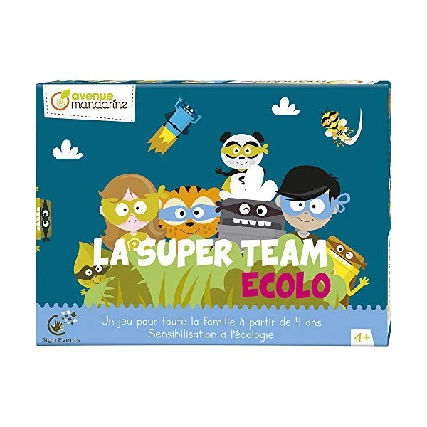 Avenue Mandarine - Jeu Educatif Ecolo, Boite la Super Team Ecolo comprenant un Jeu tri sélectif, un Jeu Bonnes manières, un P