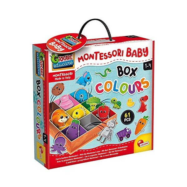 Lisciani - Montessori - Boite Géante - Jeu Educatif - Fond Interchangeable - Nombreuses Activités - Classification des Objets