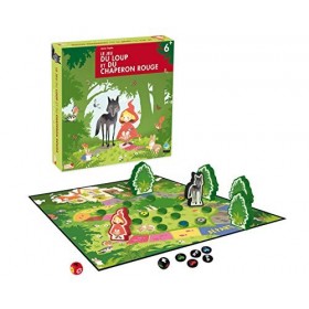 LE JEU DU LOUP ET DU CHAPERON ROUGE - jeu de société dès 6 ans - 2 joueurs - Qui du loup ou du Chaperon Rouge arrivera en pre