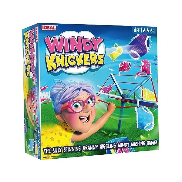 IDEAL, Windy Knickers: The Silly Spinning, Granny Giggling, Windy Washing Game!, Kids Games, for 2-4 Players, Ages 4+