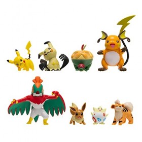 Pokemon Battle Figure 8 Pack - Features 2-inch Pikachu, Eevee, Appletun, Growlithe, Mimikyu, Togepi, 3-inch Raichu & Hawlucha