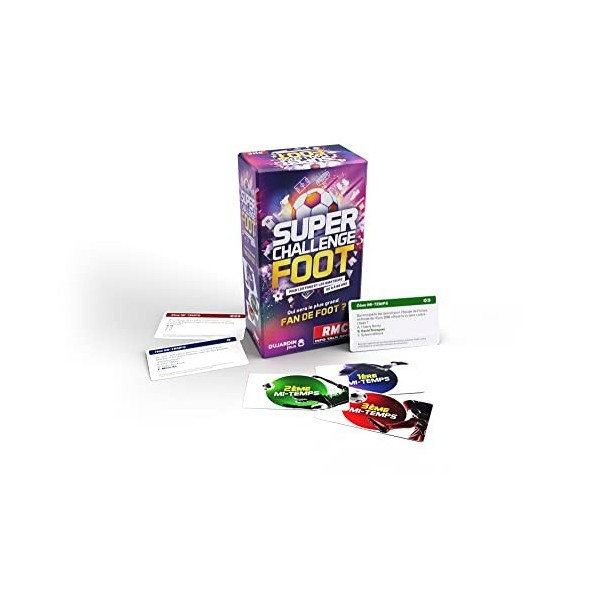 Dujardin Super Challenge Foot RMC - Jeu de Cartes pour Adultes et Enfants - Dès 8 Ans - Jeu dambiance avec 400 Questions 413